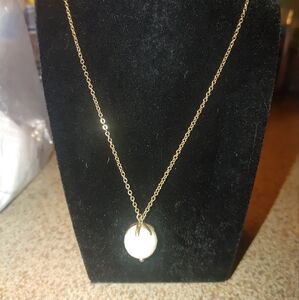 Vintage Pilgrim ( Danish Design ) Elegant Gold Necklace with White Pendant